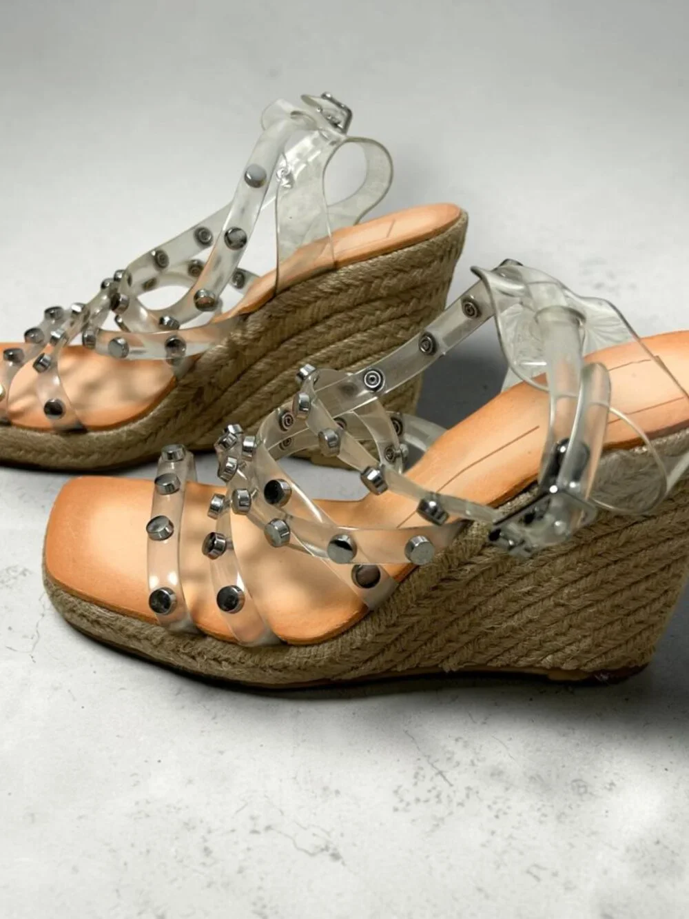 NWOT Unworn Dolce Vita Maxton Studded Espadrille Wedge Sandals Sz 6